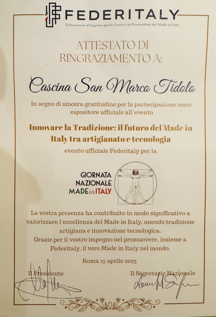 FEDERITALY - 100% Made In Italy | Cascina San Marco Tidolo